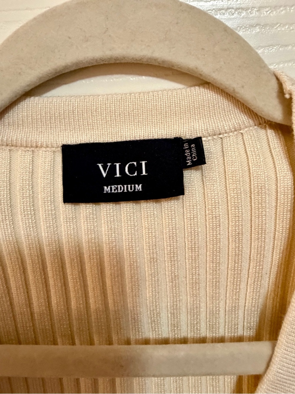 VICI Cream, Aqua & Light Green Ribbed Button-Front Cardigan - Picture 3 of 3